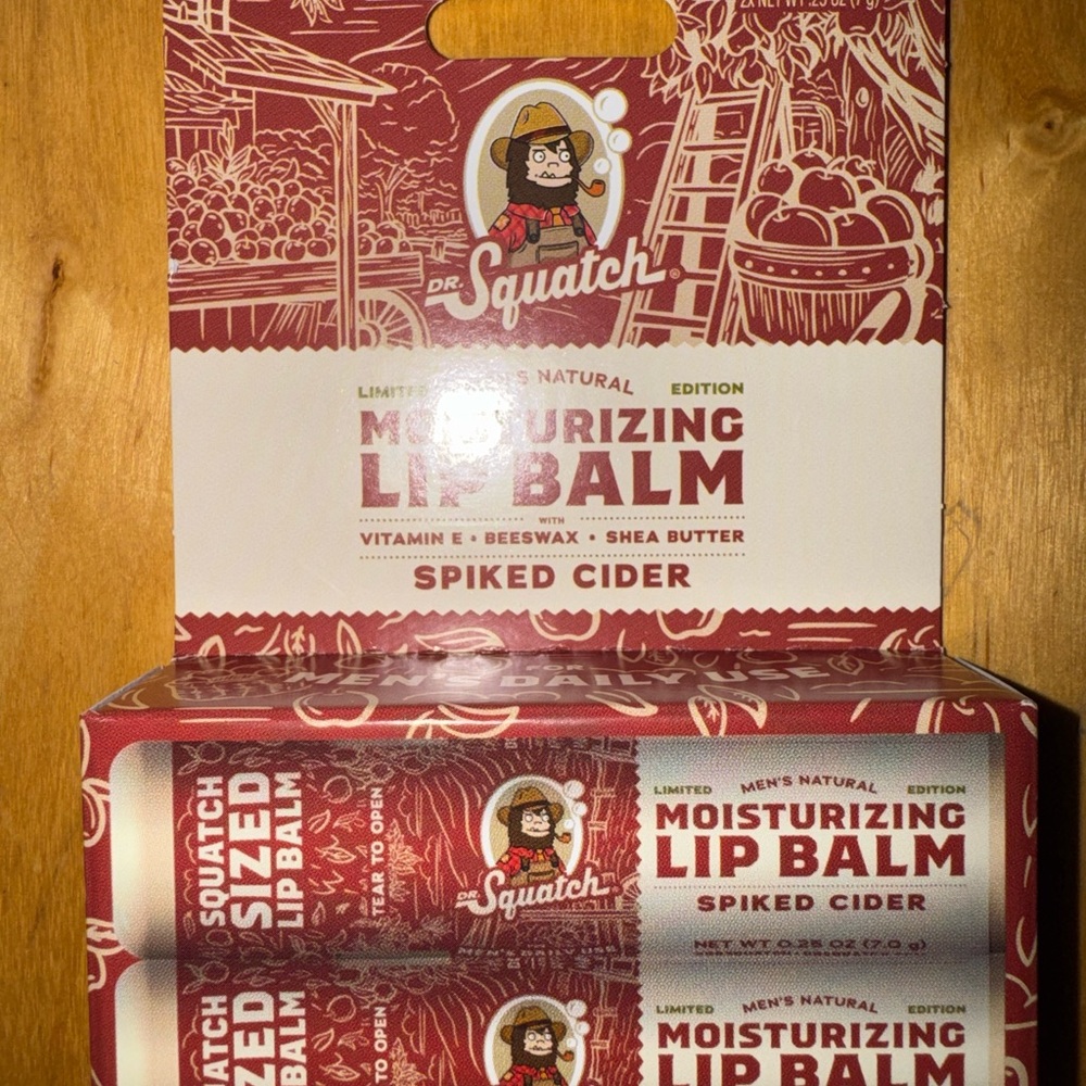 DR. SQUATCH LIP BALM SPIKED CIDER 2 PACK LIMITED EDITION